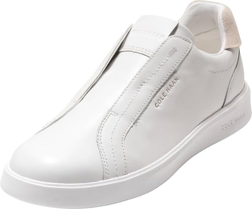 W34137 COLE HAAN WOMEN'S GRAND LUX SLIP-ON SIZE WOMEN 10 WHITE SUEDE/LEATHER