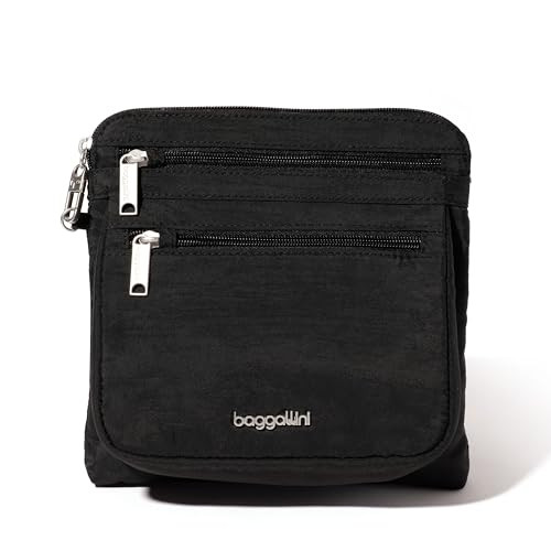 BAGGALLINI SECURTEX ANTI-THEFT CROSSBODY SMALL 8.25"W X 8.25"H BLACK New