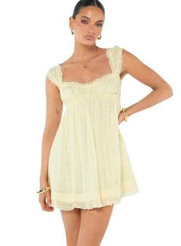 PRINCESS POLLY CARLITA MINI DRESS - SIZE: WOMEN 8 - YELLOW New