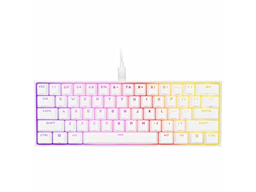 CORSAIR K65 RGB MINI 60% MECHANICAL WIRED GAME KEYBOARD CHERRY MX SPEED WHITE