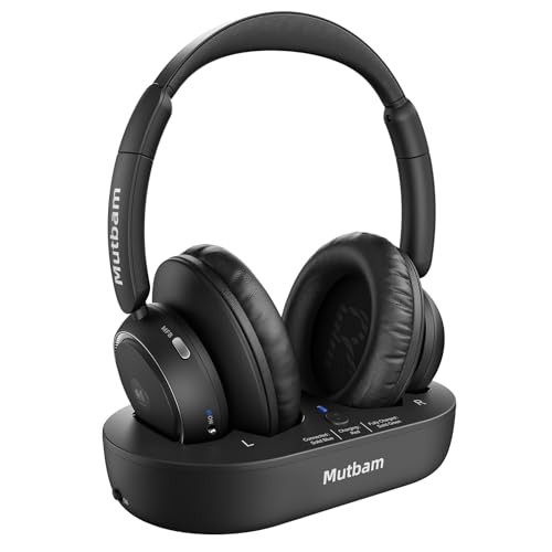 MUTBAM WIRELESS HEADPHONES FOR TV - BLACK