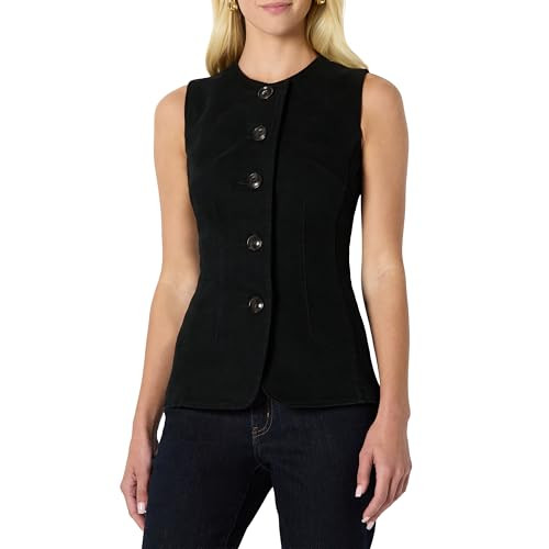 AEWM86473F25 Amazon Essentials Women's Regular-Fit Denim Vest Black 8