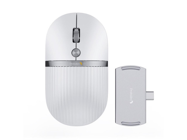 ProtoArc 2-in-1 Travel Hub Mouse - Modular HubMouse with Customized Hub - White