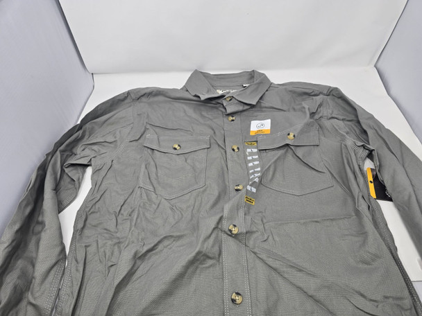 EDDIE BAUER MEN'S LICENSE TO WILL LONG SLEEVE SHIRT - SIZE: MEN L - CLOUD GRAY New