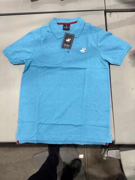 PACIFIC POLO CLUB SHORT SLEEVES POLO - SIZE: MEN M - CYAN