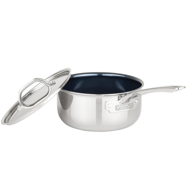 VIKING 4-PLY SAUCE PAN WITH LID 3 QUART TITANIUM 40581-0123C - BLUE/SILVER