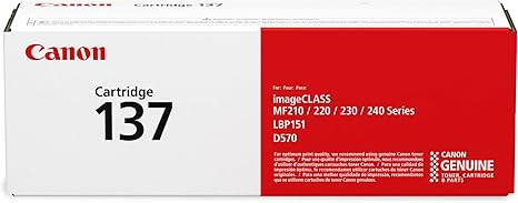 Canon Genuine 137 Black Toner Cartridge - Black New