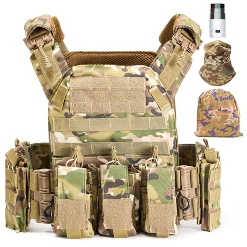 Wild Wycc Tactical Vests Quick Release Camo Vest Men's 1000D - Woodland