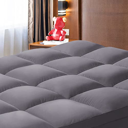 DOPEDIO MATTRESS TOPPER TWIN SIZE EXTRA THICK PILLOW,8-21IN DEEP POCKET - GRAY New