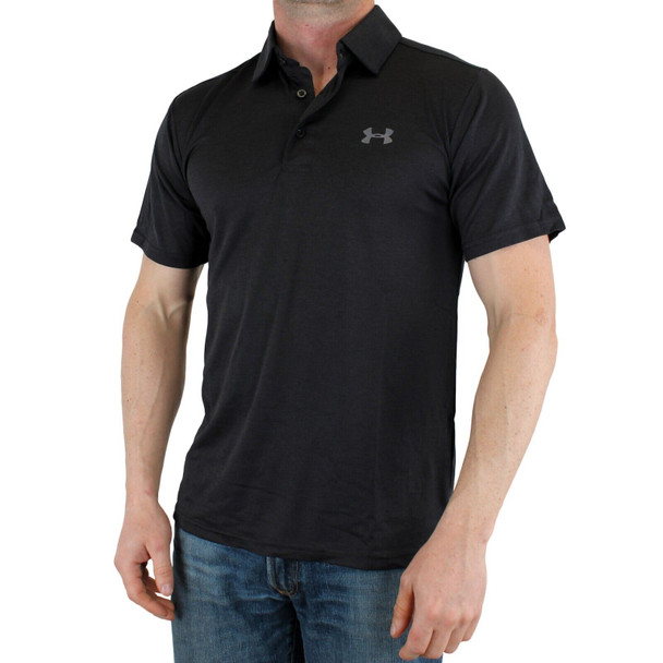 UNDER ARMOUR MEN S PLAYOFF POLO QUICK DRY SHORT SLEEVE SHIRT - SIZE: L - BLACK New