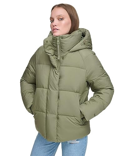 LW3RP696 LEVIS WOMEN'S SELMA HOODED PUFFER JACKET SIZE M - LICHEN GREEN New