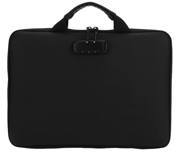 GENERIC 13 ACCORDION POCKET FIREPROOF WATERPROOF BRIEFCASE,3 DIGIT LOCK - BLACK