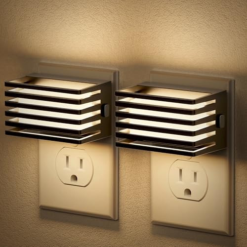 JANDCASE LED NIGHT LIGHT, [2 PACK], DUSK TO DAWN, DIMMABLE, QX140-2PK - BLACK