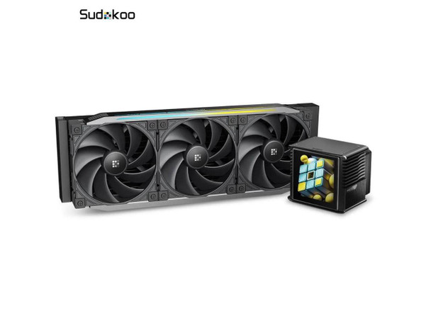 Sudokoo Proteus 360 AIO LCD Liquid CPU Cooler, Customizable Segment 3.4" LCD