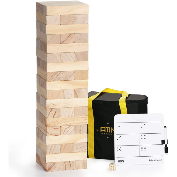 A11N LARGE TUMBLE TOWER GAME, 54 BLOCKS - WOOD