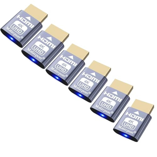 Malarpon HDMI Dummy Plug Fit Headless Display Emulator - 6P New