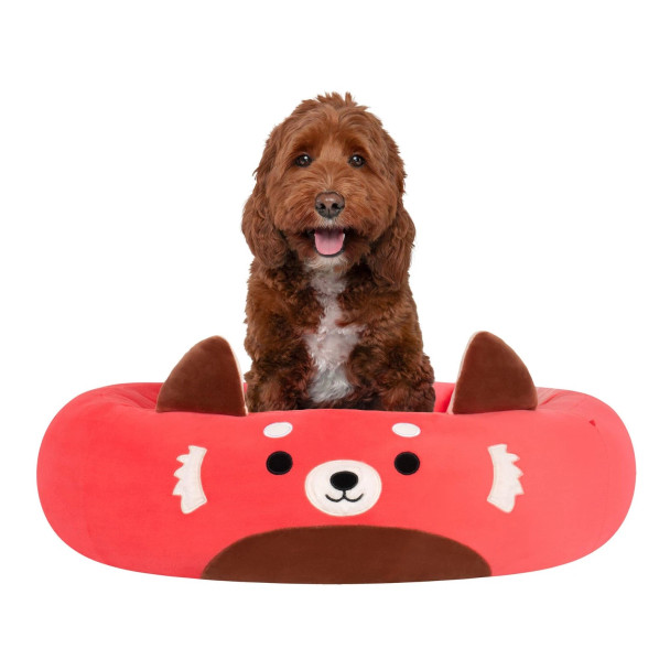 JAZWARES SQUISHMALLOWS 30" CICI THE RED PANDA PET BED LARGE - BRIGHT RED