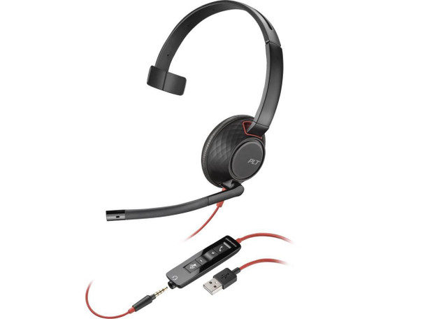 HP Poly Blackwire 5210 Monaural USB-A Headset (Bulk) Mono USB Type A Mini-phone