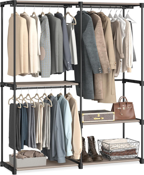 SONGMICS OPEN WARDROBE CLOTHES RAIL CLOTHES RAIL COAT RACK 3 138 X 43 X 182 CM