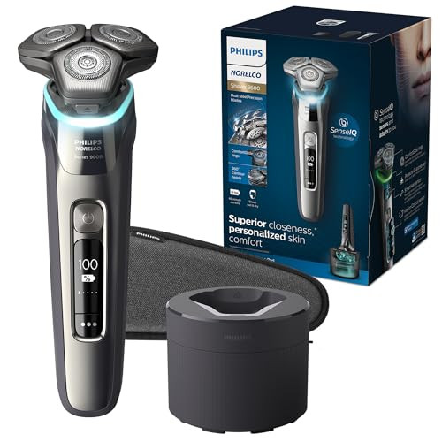 PHILIPS NORELCO SHAVER SERIES 9000 WET & DRY ELECTRIC SHAVER - CHROME SILVER