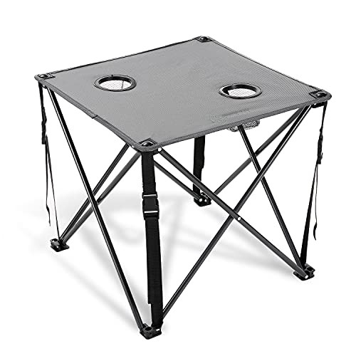 ARROWHEAD OUTDOOR 26” (66CM) PORTABLE CAMPING FOLDING TABLE 2 CUP HOLDERS - GRAY
