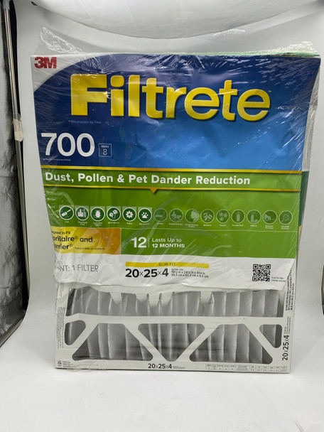FILTRETE 700 DUST, POLLEN, AND PET DANDER REDUCTION 20X25X4 SLIM FIT - WHITE New