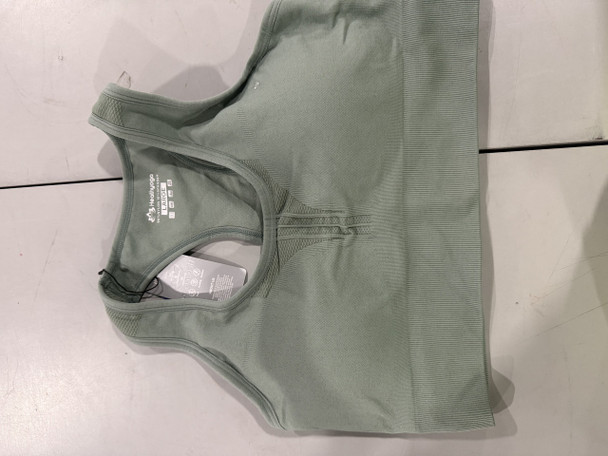 HEATHYOGA HIGH IMPACT SPORTS HIGH SUPPORT PADDED SPORTS BRA SIZE-LARGE - GREEN