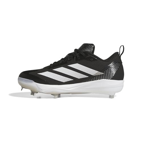 ADIDAS ADIZERO INSTINCT 2.0 SOFTBALL SIZE: WOMEN 5 BLACK/WHITE/SILVER METALLIC New
