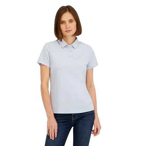 SYDER SPYDER WOMENS WEEKENDER PLATED SHORT SLEEVE JERSEY POLO TOP - MIST BLUE New