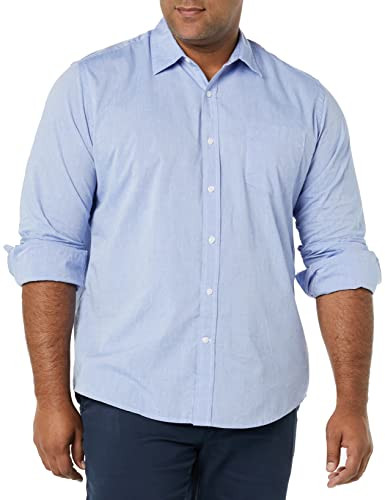 AMAZON ESSENTIALS LONG-SLEEVE CASUAL POPLIN SHIRT MEN XX-LARGE FRENCH BLUE New