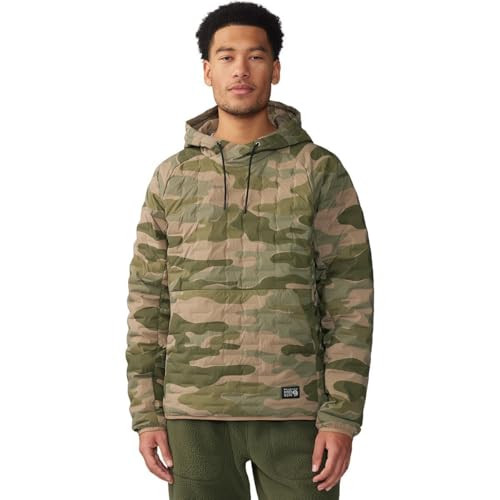 MOUNTAIN HARDWEAR STRETCHDOWN LIGHT PULLOVER HOODY MEN XL TRAIL DUST CAMEO CAMO New