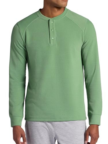 GAM233TL02 Gaiam Men's Cozy & Cool Henley Standard Fit, Size L, Loden Frost New