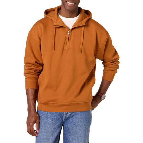 AMAZON ESSENTIALS MEN'S OVERSIZED-HOODIE SWEATSHIRT SIZE L CARAMEL New