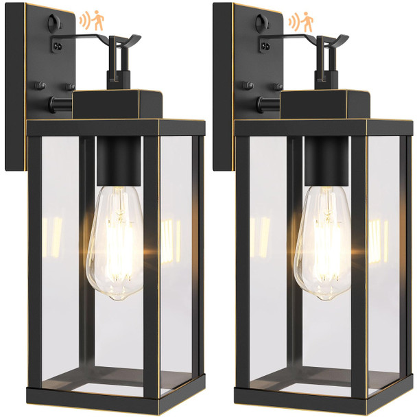 BESLOWE 14” UPGRADED MOTION SENSOR OUTDOOR WALL LIGHTS, 2-PACK - BRONZE