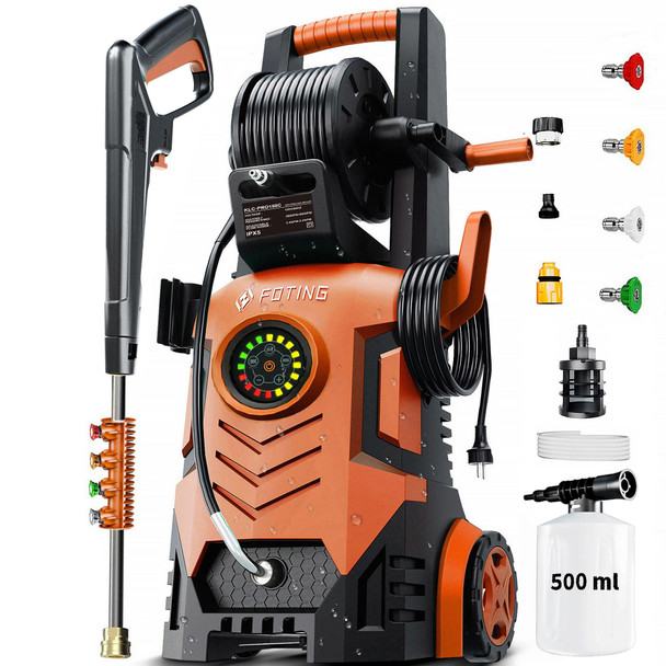 FOTING 2026UPGRADED PRESSURE WASHER 5000PSI TOUCH SCREEN 8 LEVEL 34"TALL - RED