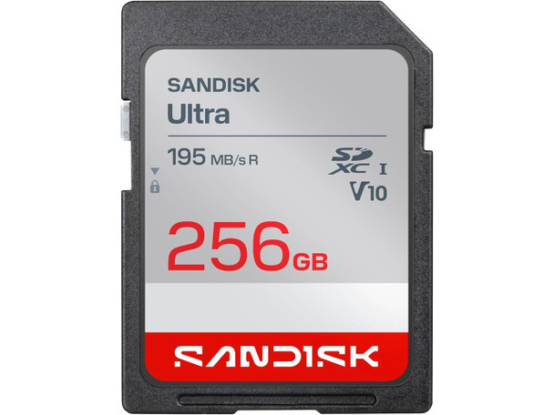 SANDISK 256GB Ultra SDHC UHS-I Card and SDXC UHS-I Card - Up to 195MB/s Read