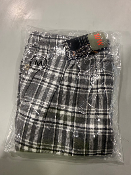 APPAREL APPEREL 10W MENS FLANNEL - LIGHT GRAY WHITE - MEDIUM New