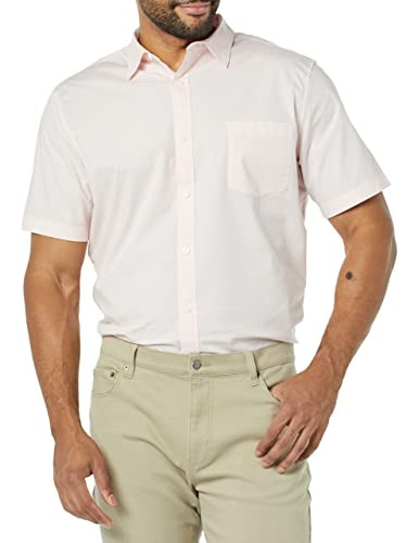 AEM20109SS22 MEN'S SLIM-FIT SHORT-SLEEVE POPLIN SHIRT MEN XL PINK New