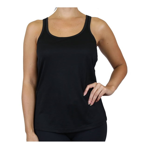 GALAXY BY HARVIC MOISTURE WICKING RACERBACK TANK - SIZE: WOMEN 2XL - BLACK New