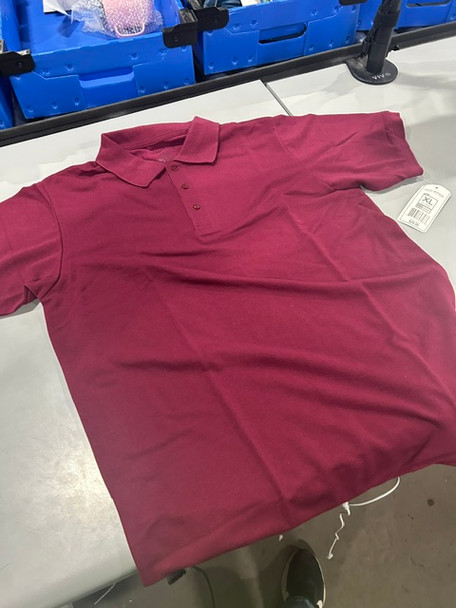 GALAXY BY HARVIC POLO SHORT SLEEVE SIZE XL - BURGUNDY New