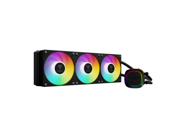 GAMDIAS Aura GLV2 360mm AIO Liquid CPU Cooler, Rotatable Performance 10-Pole