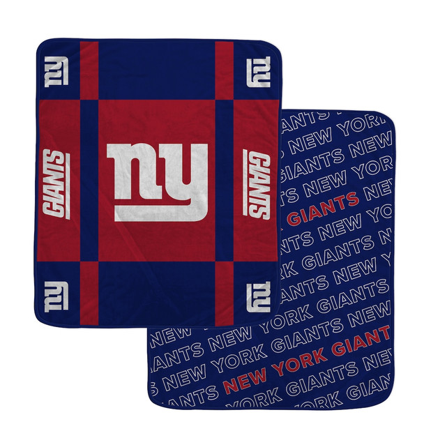 PEGASUS NEW YORK GIANTS 60” X 70” REVERSE BLOCK WORDMARK DOUBLE-SIDED BLANKET