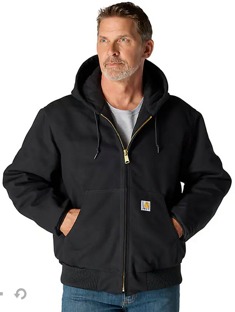 CARHARTT ICONIC J140 FIRM DUCK ACTIVE JACKET - SIZE: MEN 5XL - BLACK