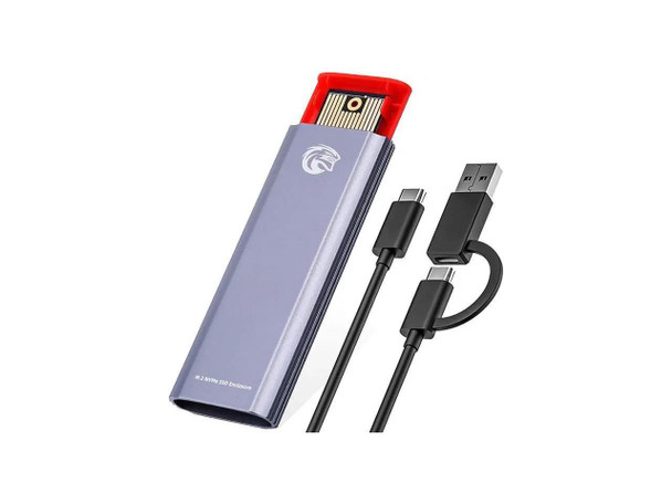 KingSpec M.2 NVMe SSD Enclosure, Tool Free NVMe PCIe SSD Adapter USB 3.1 Gen 2