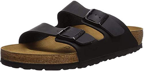 0552111 BIRKENSTOCK UNISEX ARIZONA SANDAL, BLACK OILED LEATHER, SIZE 10