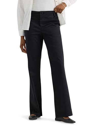 112354599 LEE WRINKLE FREE MID RISE BOOTCUT PANT SIZE 16 UNION-ALL BLACK