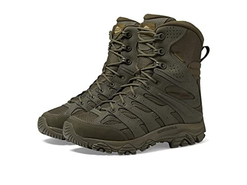 J004109 MERRELL MENS MOAB 3 8" TACTICAL ZIP WATERPROOF BOOT DARK OLIVE SIZE 13