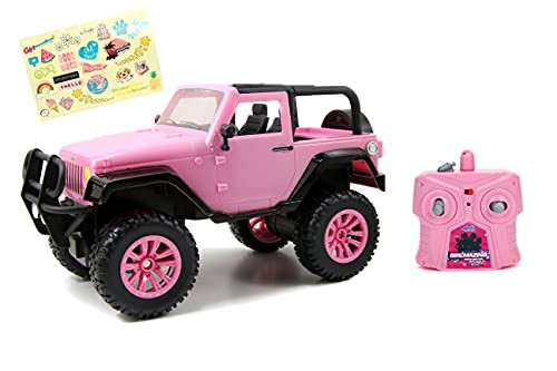GIRLMAZING 1:16 JEEP WRANGLER RC RADIO CONTROL CARS TOYS FOR KIDS PINK