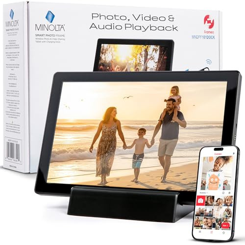 MINOLTA SMART PHOTO FRAME 10.1" WI-FI 16GB STORAGE MNDPF101DOCK - BLACK