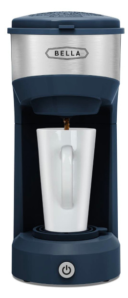 BELLA DUAL BREW SINGLE SERVE COFFEE MAKER, KCUP AND GROUND, KCM203 - BLUE